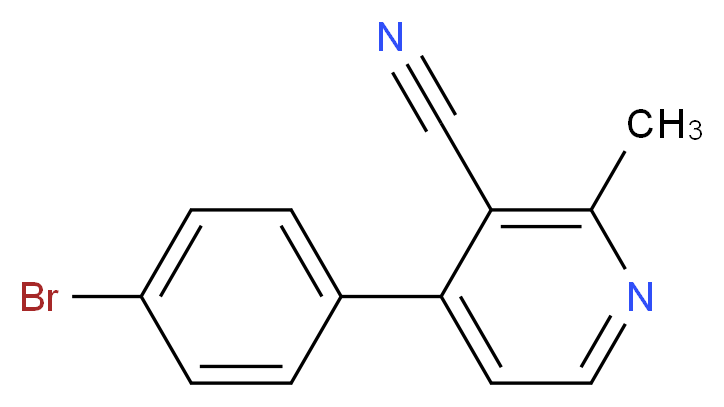 4-(4-bromophenyl)-2-methylpyridine-3-carbonitrile_分子结构_CAS_881423-31-0