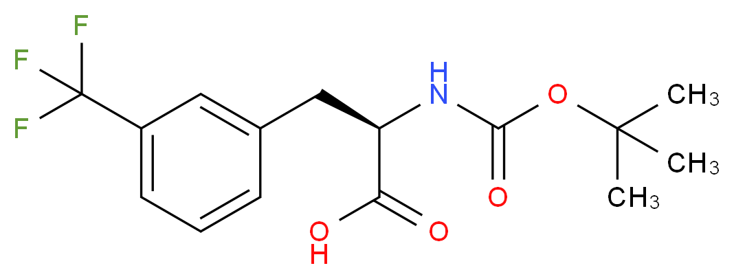 (2R)-2-{[(tert-butoxy)carbonyl]amino}-3-[3-(trifluoromethyl)phenyl]propanoic acid_分子结构_CAS_142995-31-1