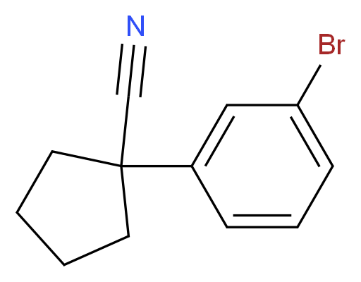 1-(3-bromophenyl)cyclopentanecarbonitrile_分子结构_CAS_143328-18-1)