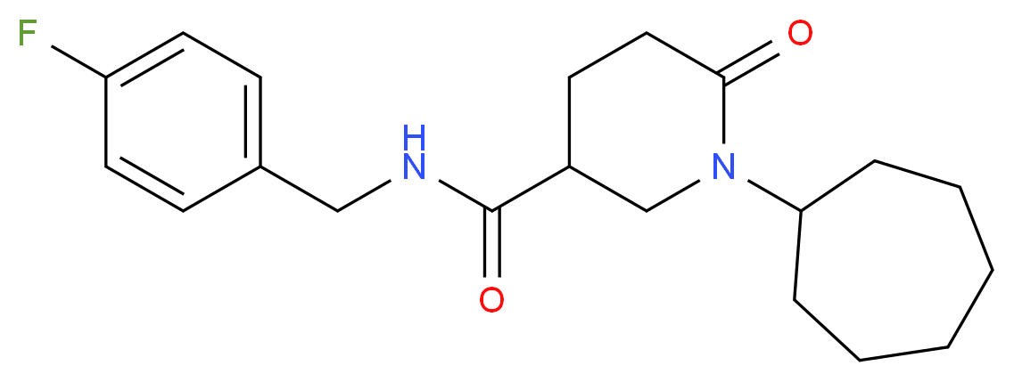 1-cycloheptyl-N-(4-fluorobenzyl)-6-oxo-3-piperidinecarboxamide_分子结构_CAS_)