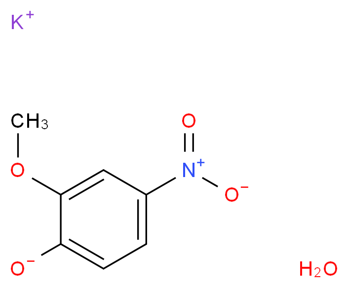 potassium 2-methoxy-4-nitrobenzen-1-olate hydrate_分子结构_CAS_304675-72-7