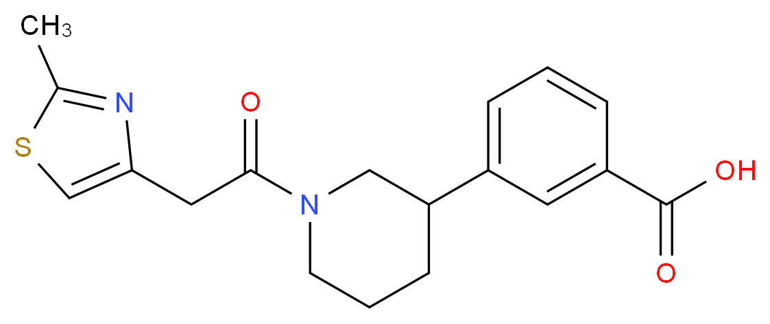 3-{1-[(2-methyl-1,3-thiazol-4-yl)acetyl]piperidin-3-yl}benzoic acid_分子结构_CAS_)