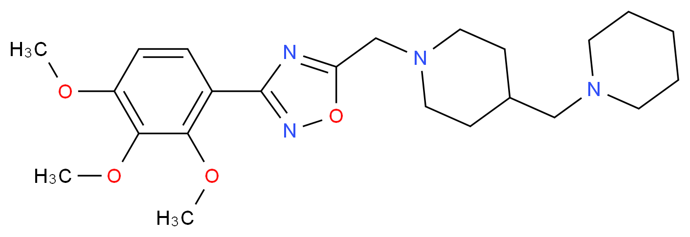 4-(1-piperidinylmethyl)-1-{[3-(2,3,4-trimethoxyphenyl)-1,2,4-oxadiazol-5-yl]methyl}piperidine_分子结构_CAS_)