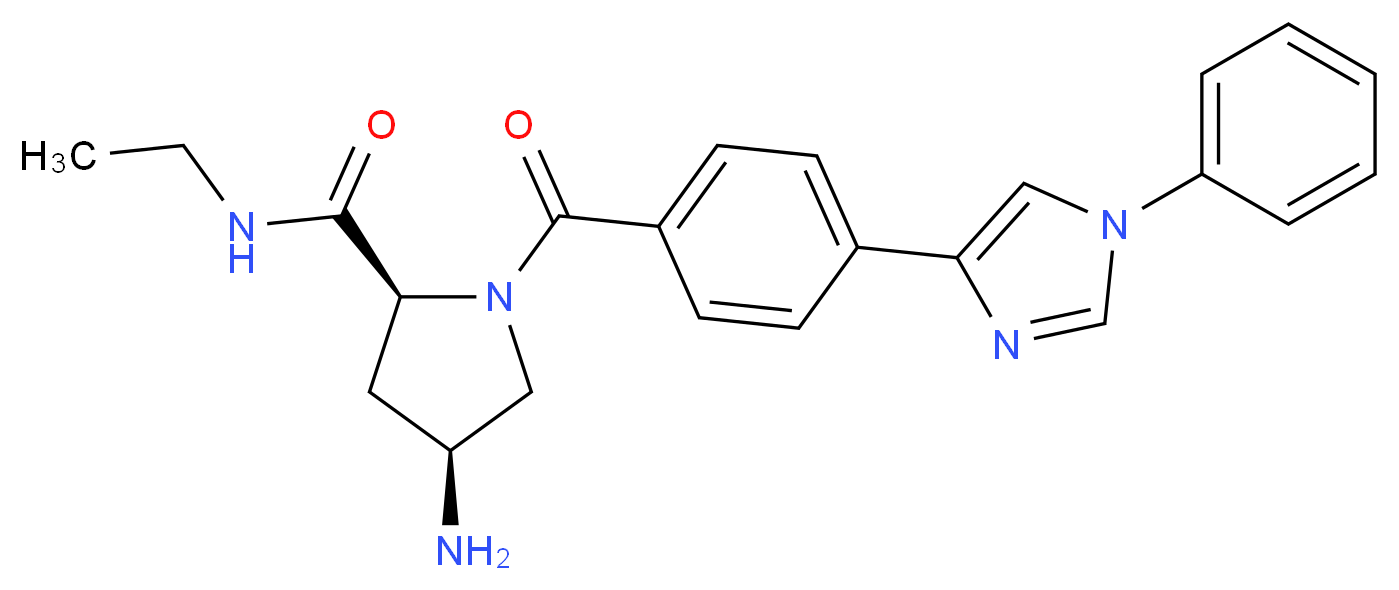 (2S,4S)-4-amino-N-ethyl-1-[4-(1-phenyl-1H-imidazol-4-yl)benzoyl]pyrrolidine-2-carboxamide_分子结构_CAS_)