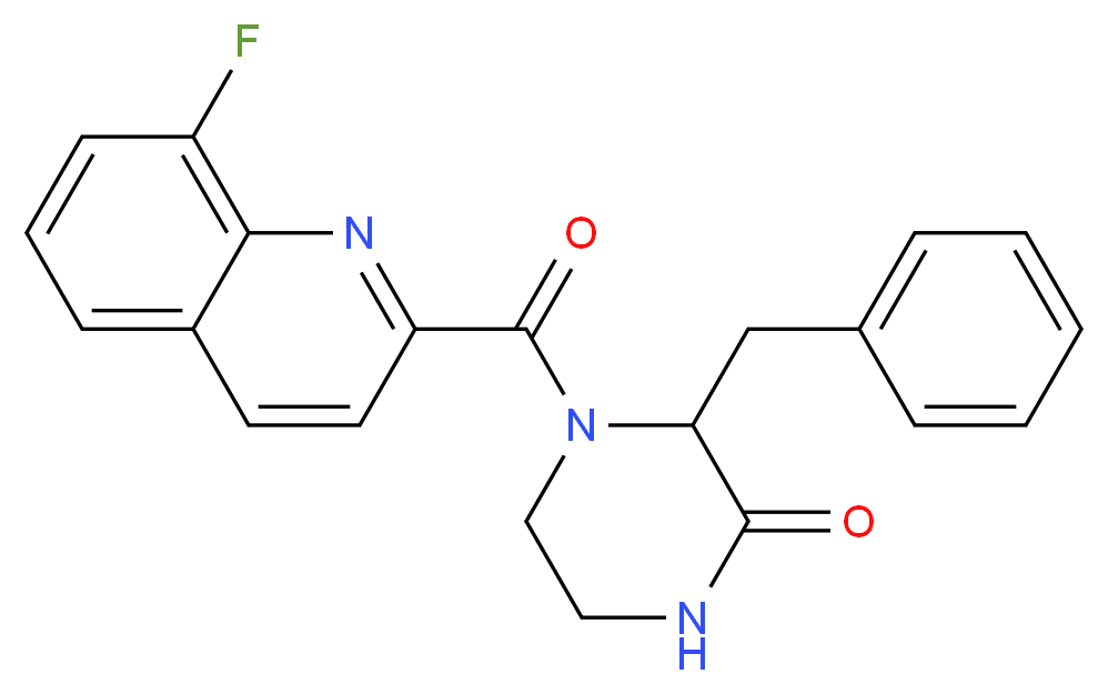 3-benzyl-4-[(8-fluoro-2-quinolinyl)carbonyl]-2-piperazinone_分子结构_CAS_)