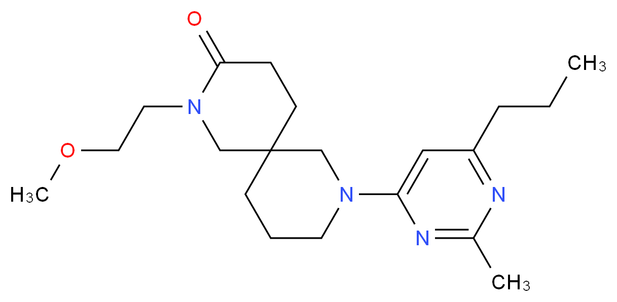 2-(2-methoxyethyl)-8-(2-methyl-6-propyl-4-pyrimidinyl)-2,8-diazaspiro[5.5]undecan-3-one_分子结构_CAS_)