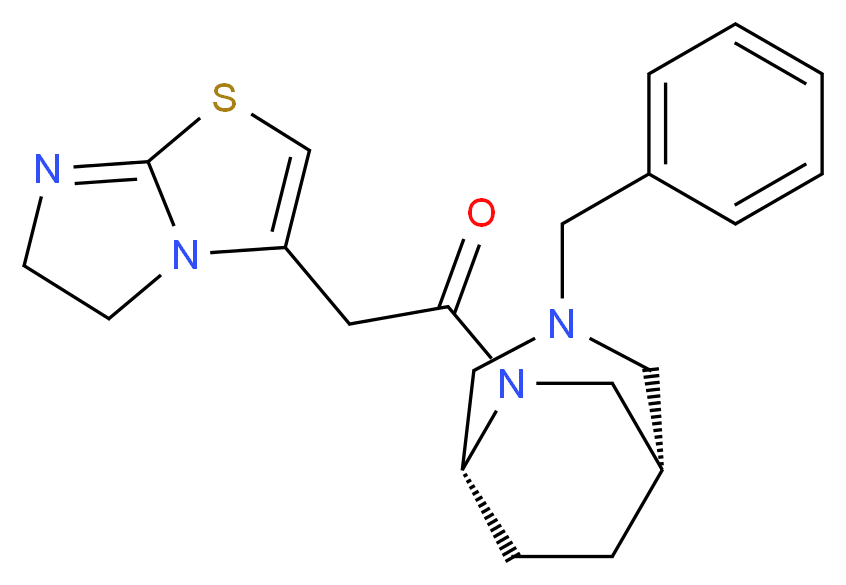(1S*,5R*)-3-benzyl-6-(5,6-dihydroimidazo[2,1-b][1,3]thiazol-3-ylacetyl)-3,6-diazabicyclo[3.2.2]nonane_分子结构_CAS_)