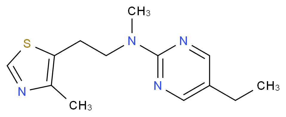 5-ethyl-N-methyl-N-[2-(4-methyl-1,3-thiazol-5-yl)ethyl]pyrimidin-2-amine_分子结构_CAS_)
