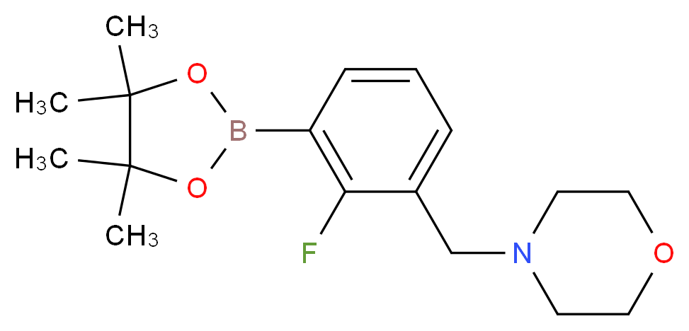 4-{[2-fluoro-3-(tetramethyl-1,3,2-dioxaborolan-2-yl)phenyl]methyl}morpholine_分子结构_CAS_1256360-51-6