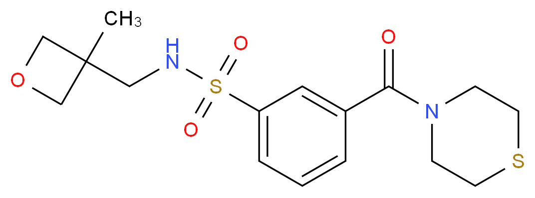 N-[(3-methyloxetan-3-yl)methyl]-3-(thiomorpholin-4-ylcarbonyl)benzenesulfonamide_分子结构_CAS_)