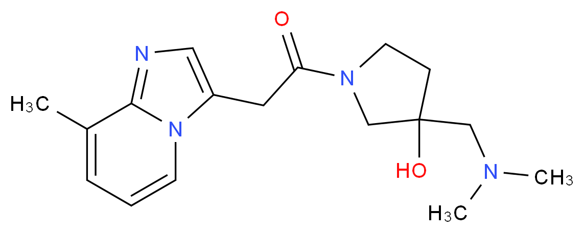 3-[(dimethylamino)methyl]-1-[(8-methylimidazo[1,2-a]pyridin-3-yl)acetyl]-3-pyrrolidinol_分子结构_CAS_)