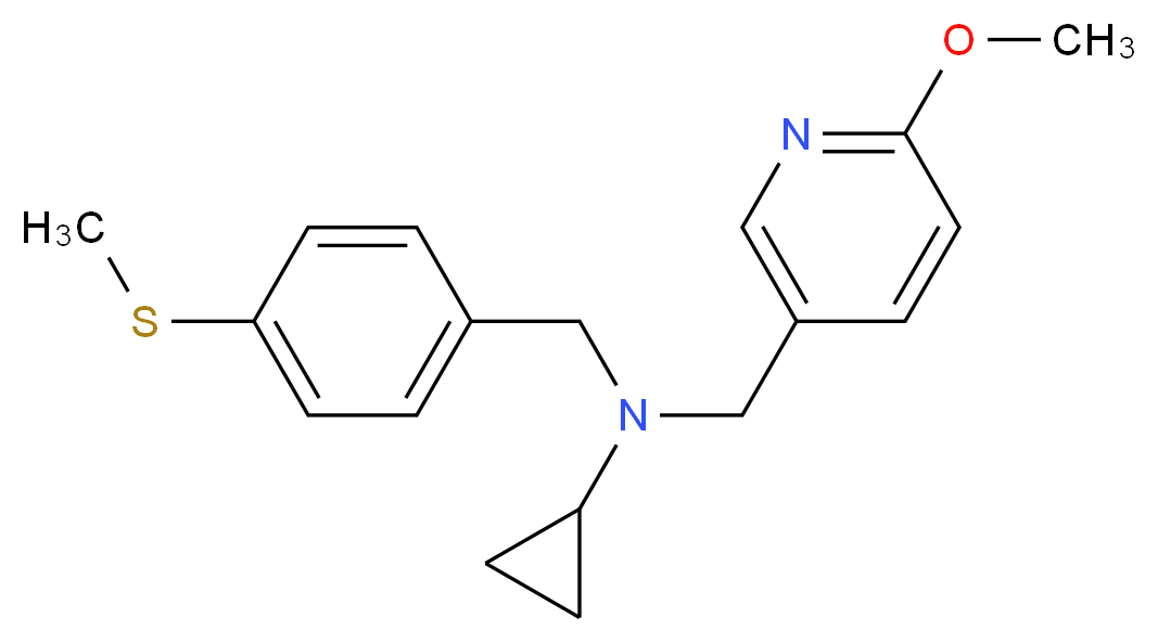 N-[(6-methoxypyridin-3-yl)methyl]-N-[4-(methylthio)benzyl]cyclopropanamine_分子结构_CAS_)