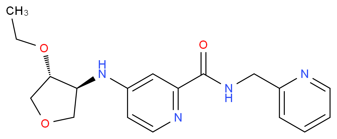 4-{[(3S*,4R*)-4-ethoxytetrahydro-3-furanyl]amino}-N-(2-pyridinylmethyl)-2-pyridinecarboxamide_分子结构_CAS_)