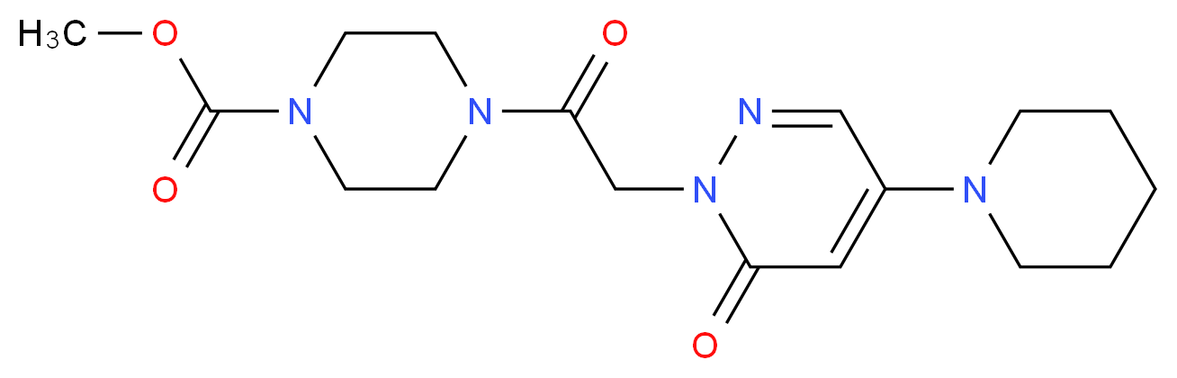 methyl 4-[(6-oxo-4-piperidin-1-ylpyridazin-1(6H)-yl)acetyl]piperazine-1-carboxylate_分子结构_CAS_)