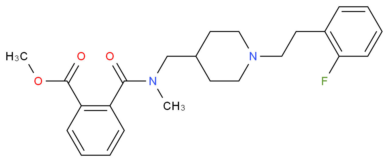 methyl 2-{[({1-[2-(2-fluorophenyl)ethyl]-4-piperidinyl}methyl)(methyl)amino]carbonyl}benzoate_分子结构_CAS_)