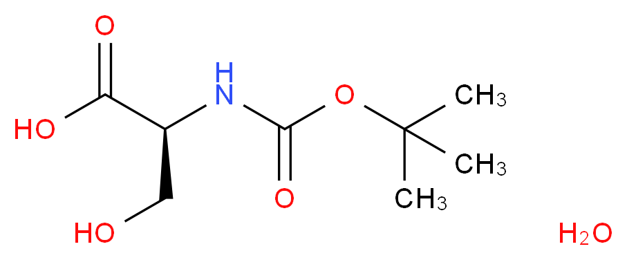 (S)-2-((tert-Butoxycarbonyl)amino)-3-hydroxypropanoic acid hydrate_分子结构_CAS_204191-40-2)