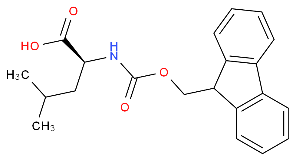 N-Fmoc-L-亮氨酸_分子结构_CAS_35661-60-0)