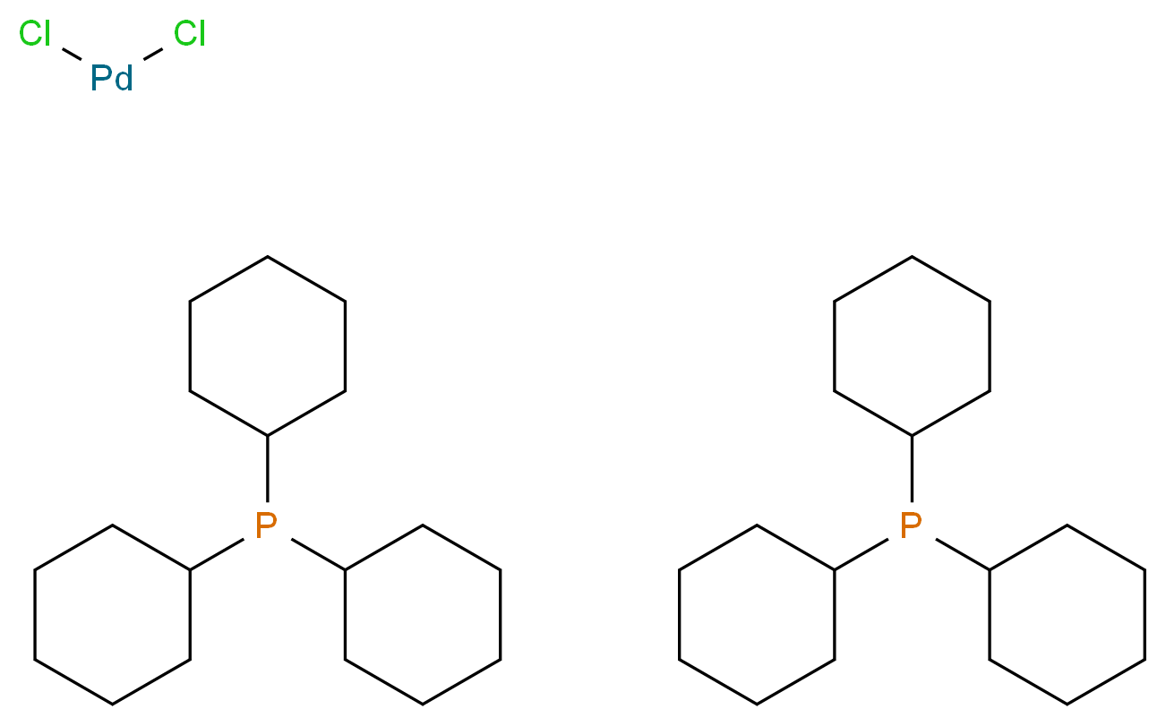dichloropalladium; bis(tricyclohexylphosphane)_分子结构_CAS_29934-17-6