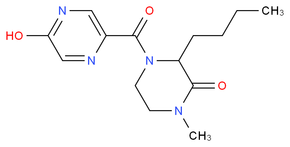 3-butyl-4-[(5-hydroxy-2-pyrazinyl)carbonyl]-1-methyl-2-piperazinone_分子结构_CAS_)