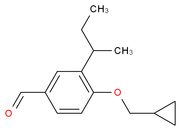 3-(sec-Butyl)-4-(cyclopropylmethoxy)benzaldehyde_分子结构_CAS_)