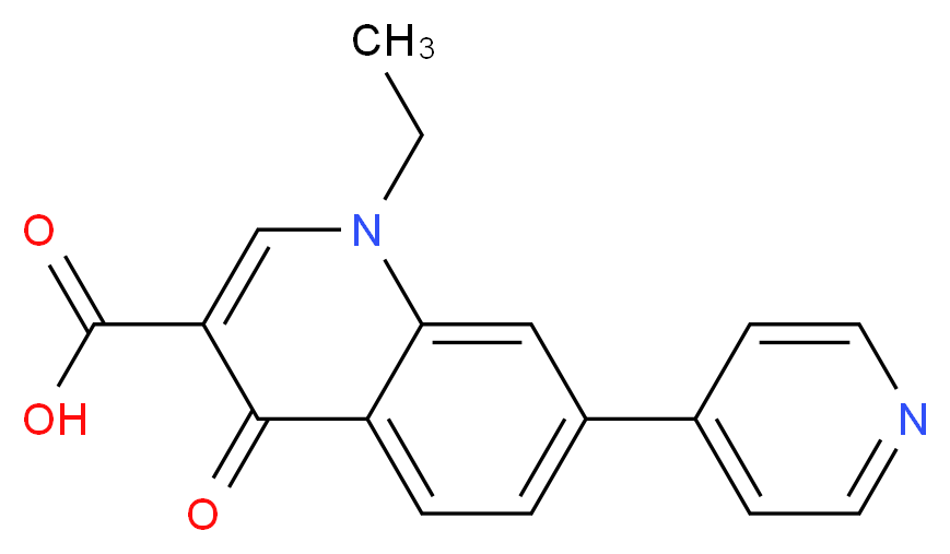 1-ethyl-4-oxo-7-(pyridin-4-yl)-1,4-dihydroquinoline-3-carboxylic acid_分子结构_CAS_40034-42-2