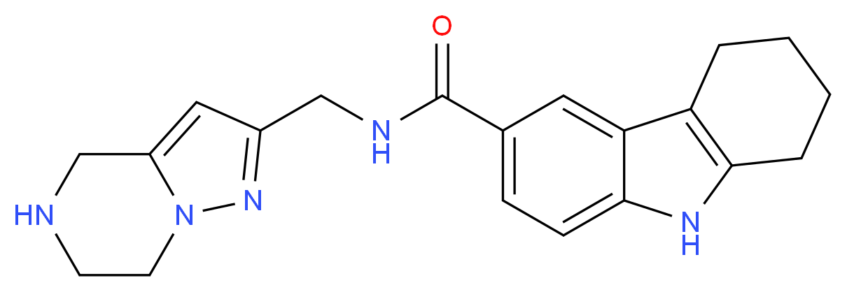 N-(4,5,6,7-tetrahydropyrazolo[1,5-a]pyrazin-2-ylmethyl)-2,3,4,9-tetrahydro-1H-carbazole-6-carboxamide_分子结构_CAS_)