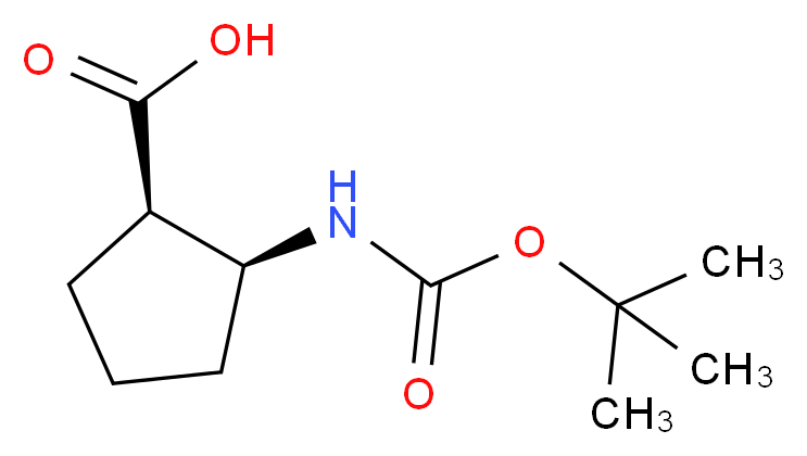 rel-(1R,2S)-2-{[(tert-butoxy)carbonyl]amino}cyclopentane-1-carboxylic acid_分子结构_CAS_136315-70-3