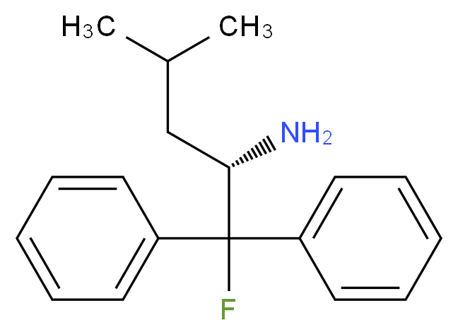 (2S)-1-fluoro-4-methyl-1,1-diphenylpentan-2-amine_分子结构_CAS_274674-22-5