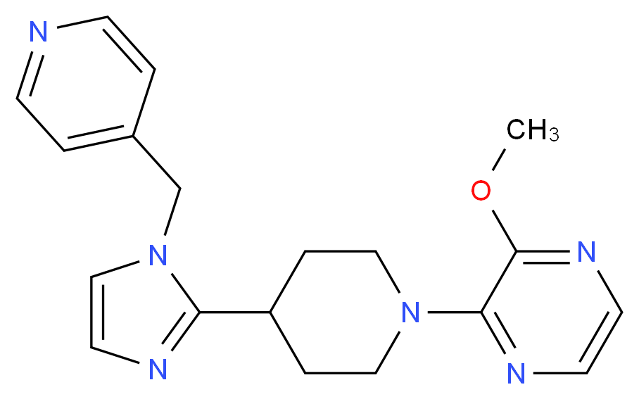 2-methoxy-3-{4-[1-(4-pyridinylmethyl)-1H-imidazol-2-yl]-1-piperidinyl}pyrazine_分子结构_CAS_)