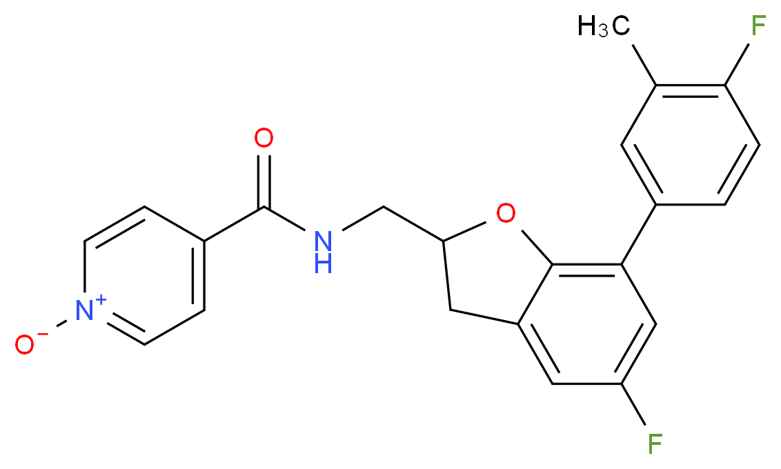 N-{[5-fluoro-7-(4-fluoro-3-methylphenyl)-2,3-dihydro-1-benzofuran-2-yl]methyl}isonicotinamide 1-oxide_分子结构_CAS_)
