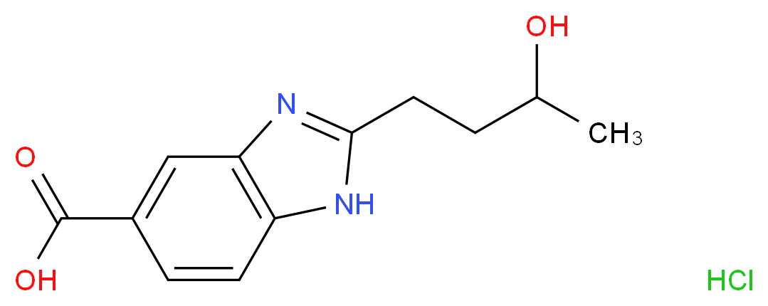 2-(3-hydroxybutyl)-1H-1,3-benzodiazole-5-carboxylic acid hydrochloride_分子结构_CAS_436099-55-7