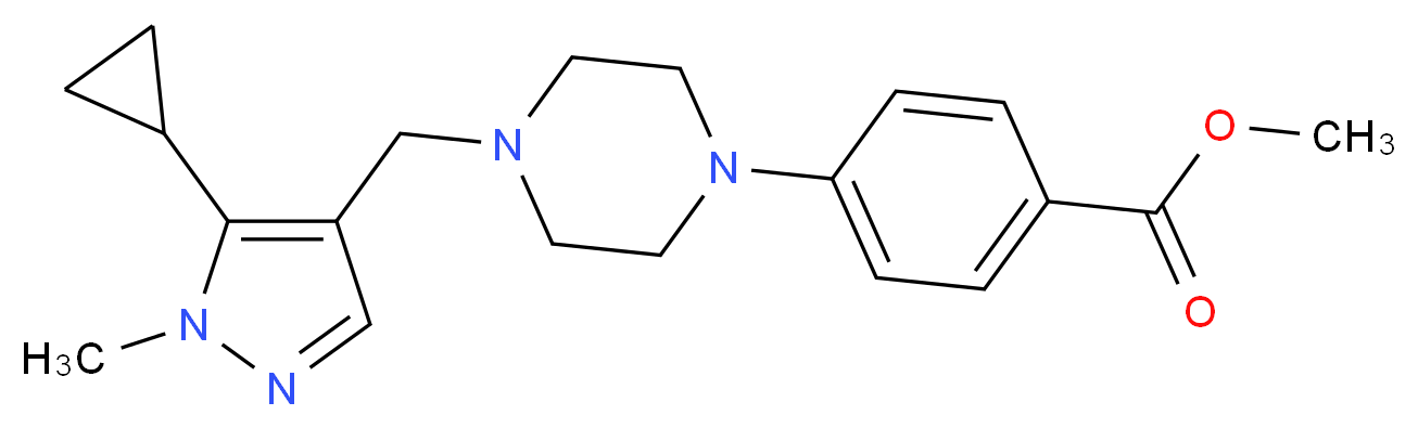 methyl 4-{4-[(5-cyclopropyl-1-methyl-1H-pyrazol-4-yl)methyl]-1-piperazinyl}benzoate_分子结构_CAS_)