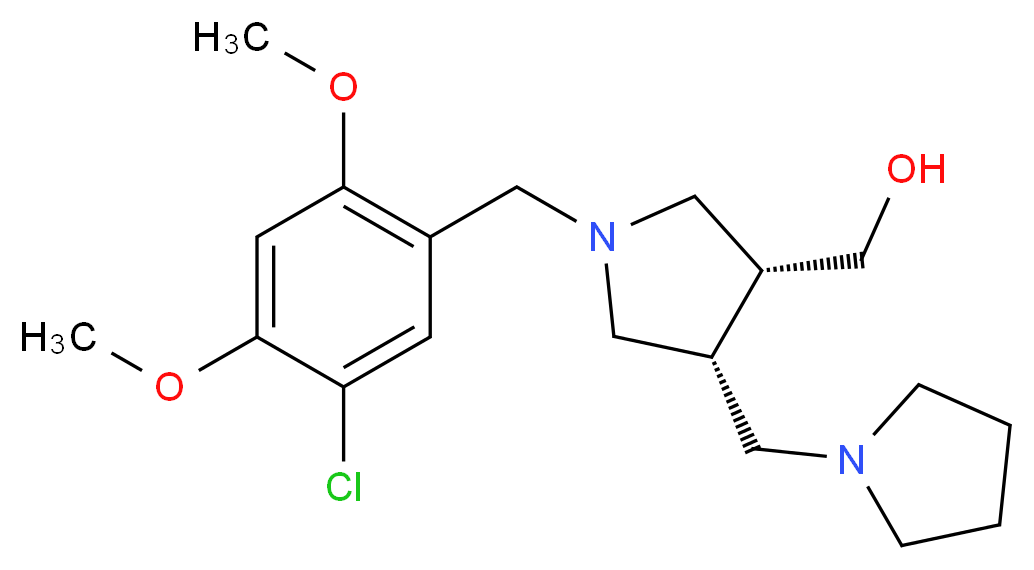 [(3R*,4R*)-1-(5-chloro-2,4-dimethoxybenzyl)-4-(pyrrolidin-1-ylmethyl)pyrrolidin-3-yl]methanol_分子结构_CAS_)