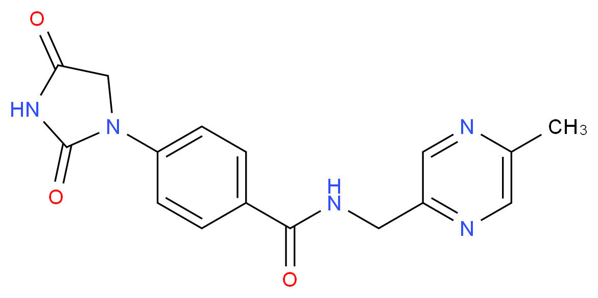 4-(2,4-dioxoimidazolidin-1-yl)-N-[(5-methylpyrazin-2-yl)methyl]benzamide_分子结构_CAS_)