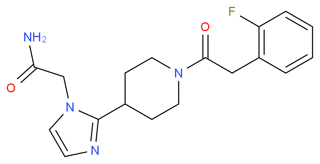 2-(2-{1-[(2-fluorophenyl)acetyl]-4-piperidinyl}-1H-imidazol-1-yl)acetamide_分子结构_CAS_)