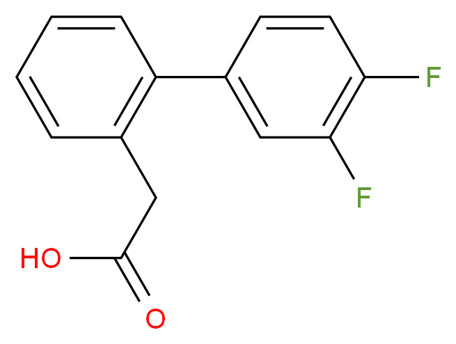 2-[2-(3,4-difluorophenyl)phenyl]acetic acid_分子结构_CAS_886363-33-3