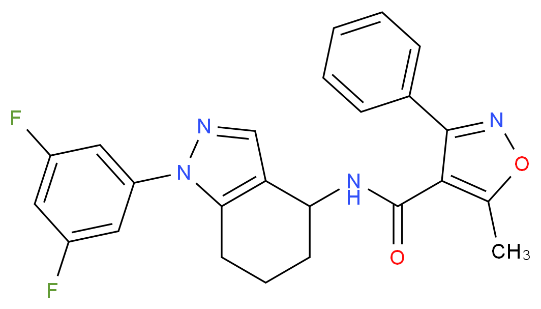 N-[1-(3,5-difluorophenyl)-4,5,6,7-tetrahydro-1H-indazol-4-yl]-5-methyl-3-phenyl-4-isoxazolecarboxamide_分子结构_CAS_)