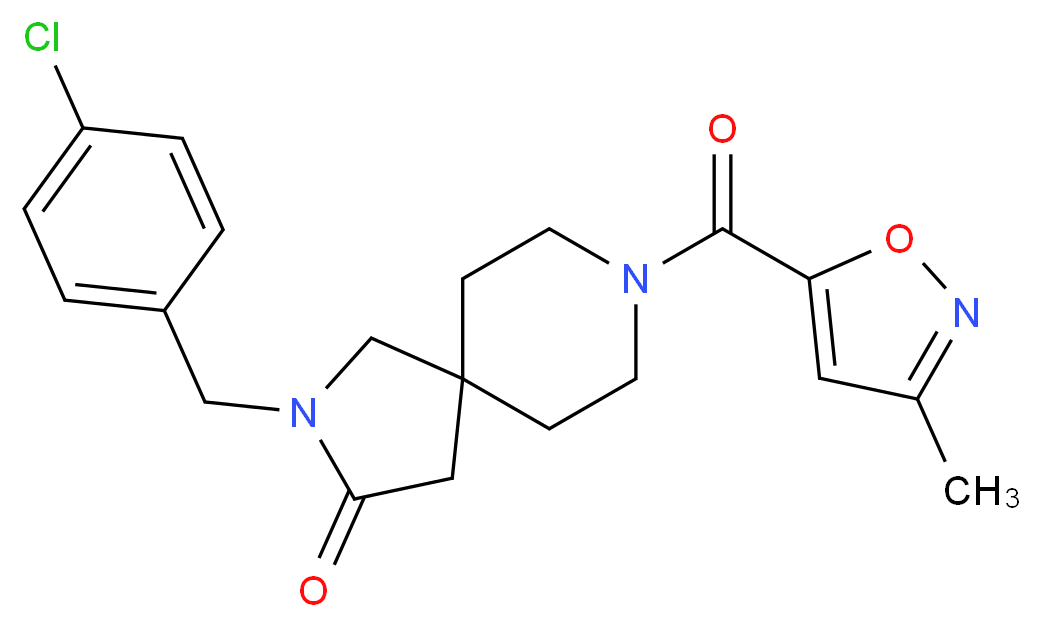 2-(4-chlorobenzyl)-8-[(3-methylisoxazol-5-yl)carbonyl]-2,8-diazaspiro[4.5]decan-3-one_分子结构_CAS_)
