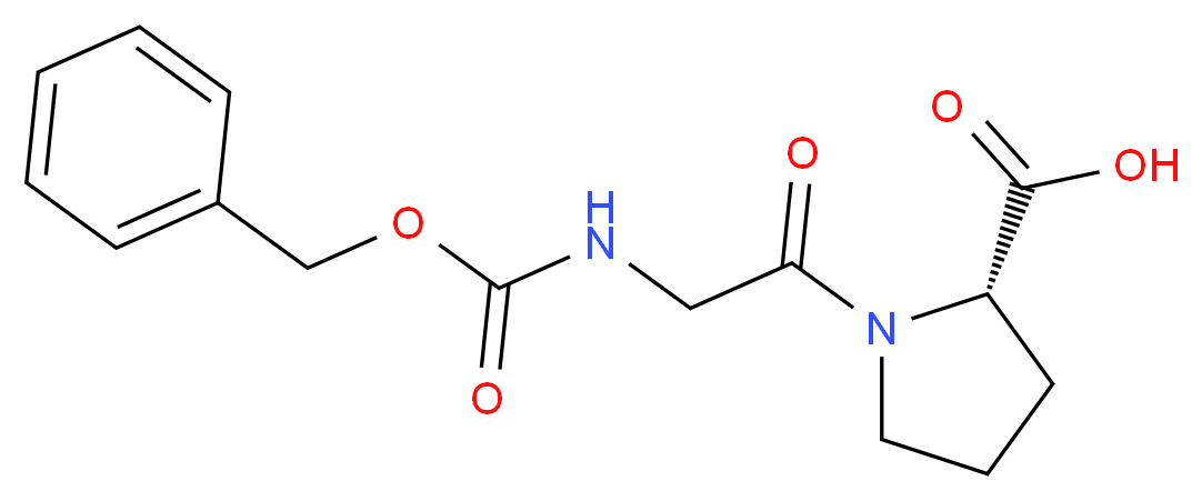 (2S)-1-(2-{[(benzyloxy)carbonyl]amino}acetyl)pyrrolidine-2-carboxylic acid_分子结构_CAS_1160-54-9