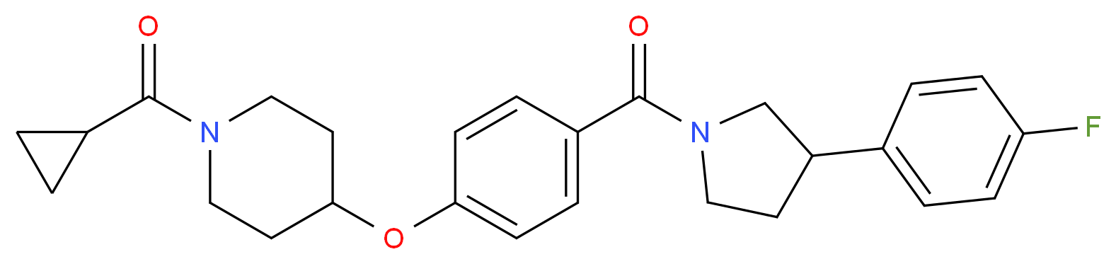 1-(cyclopropylcarbonyl)-4-(4-{[3-(4-fluorophenyl)-1-pyrrolidinyl]carbonyl}phenoxy)piperidine_分子结构_CAS_)