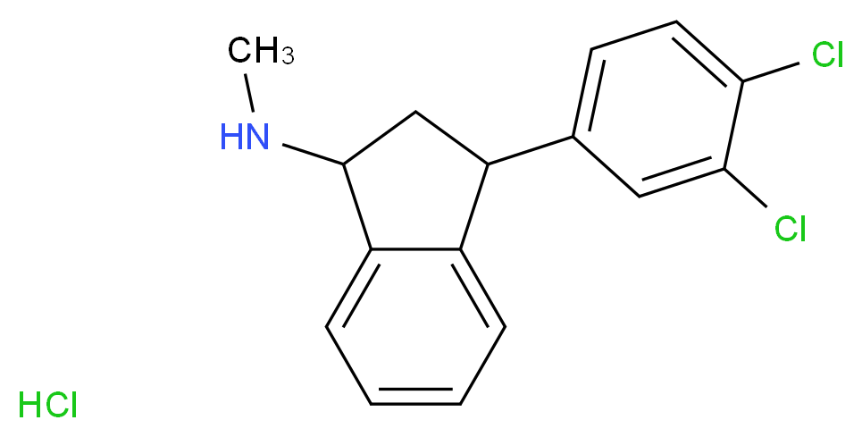 3-(3,4-dichlorophenyl)-N-methyl-2,3-dihydro-1H-inden-1-amine hydrochloride_分子结构_CAS_96850-13-4