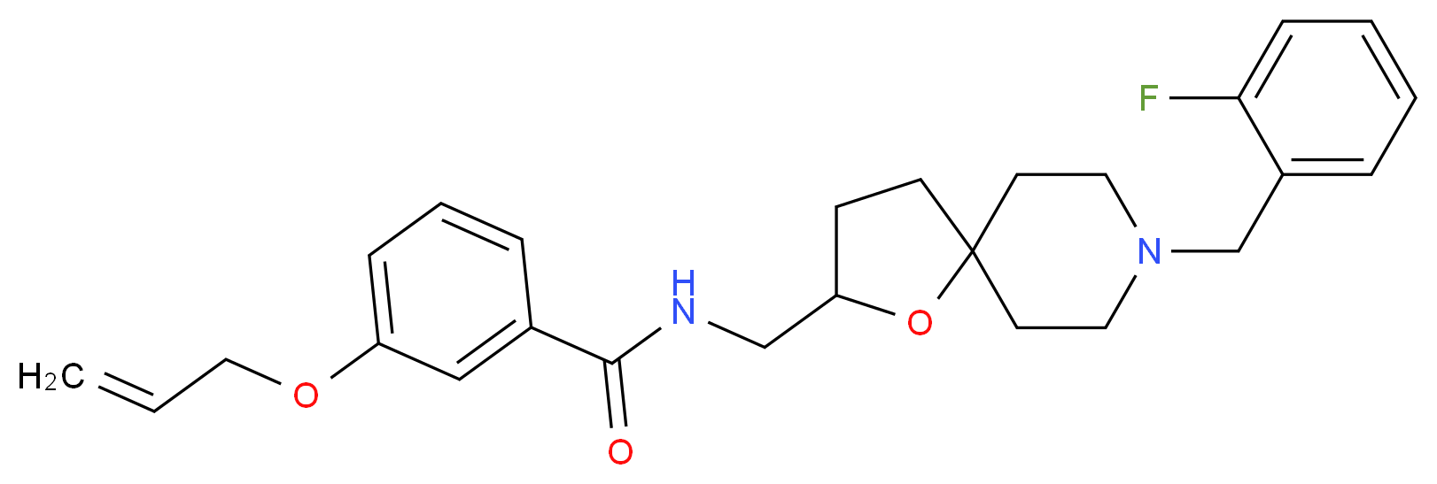 3-(allyloxy)-N-{[8-(2-fluorobenzyl)-1-oxa-8-azaspiro[4.5]dec-2-yl]methyl}benzamide_分子结构_CAS_)
