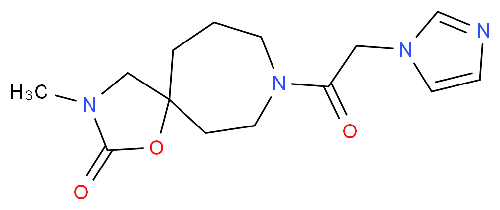 8-(1H-imidazol-1-ylacetyl)-3-methyl-1-oxa-3,8-diazaspiro[4.6]undecan-2-one_分子结构_CAS_)