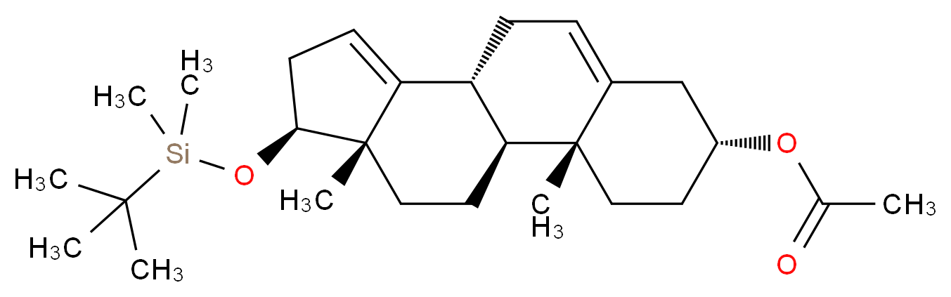 (1S,2R,5R,10R,14S,15S)-14-[(tert-butyldimethylsilyl)oxy]-2,15-dimethyltetracyclo[8.7.0.0<sup>2</sup>,<sup>7</sup>.0<sup>1</sup><sup>1</sup>,<sup>1</sup><sup>5</sup>]heptadeca-7,11-dien-5-yl acetate_分子结构_CAS_61252-31-1