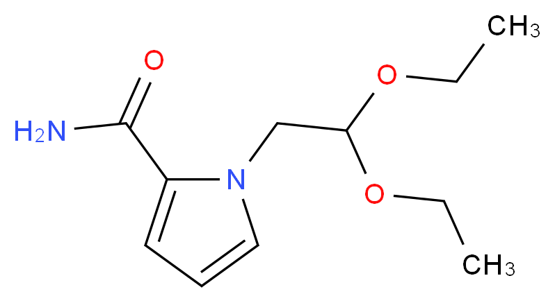 1-(2,2-diethoxyethyl)-1H-pyrrole-2-carboxamide_分子结构_CAS_136927-44-1