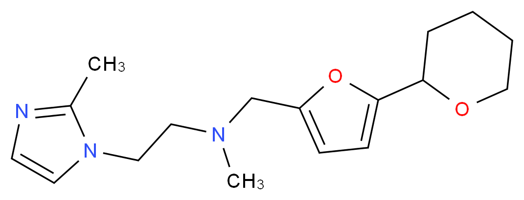 N-methyl-2-(2-methyl-1H-imidazol-1-yl)-N-{[5-(tetrahydro-2H-pyran-2-yl)-2-furyl]methyl}ethanamine_分子结构_CAS_)