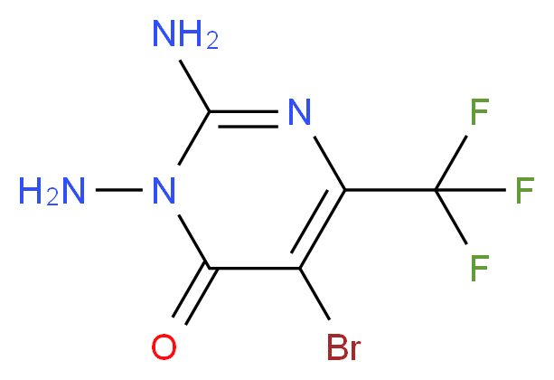 2,3-diamino-5-bromo-6-(trifluoromethyl)-3,4-dihydropyrimidin-4-one_分子结构_CAS_95095-46-8