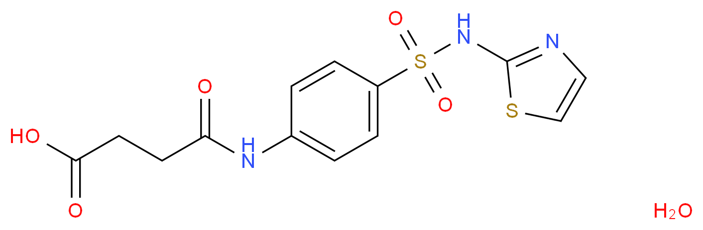 3-({4-[(1,3-thiazol-2-yl)sulfamoyl]phenyl}carbamoyl)propanoic acid hydrate_分子结构_CAS_6101-17-3