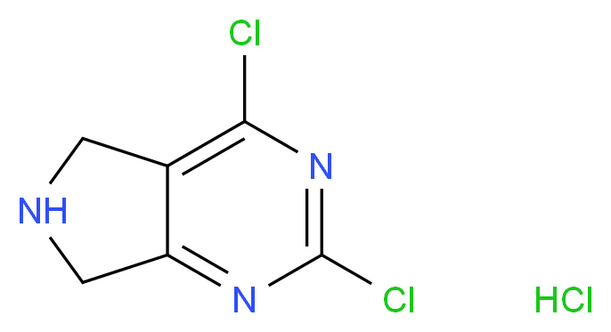 2,4-Dichloro-6,7-dihydro-5H-pyrrolo[3,4-d]pyrimidine hydrochloride_分子结构_CAS_1190927-74-2)