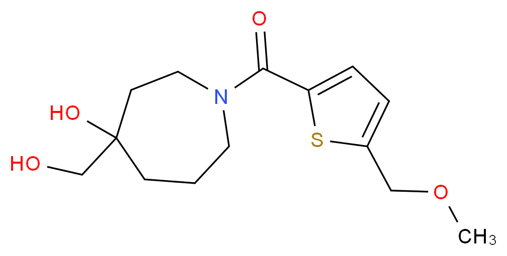 4-(hydroxymethyl)-1-{[5-(methoxymethyl)-2-thienyl]carbonyl}-4-azepanol_分子结构_CAS_)